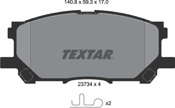 Textar 2373401 - Kit de plaquettes de frein, frein à disque cwaw.fr