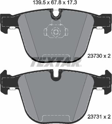 Textar 2373001 - Kit de plaquettes de frein, frein à disque cwaw.fr