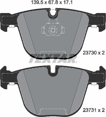 Textar 2373007 - Kit de plaquettes de frein, frein à disque cwaw.fr