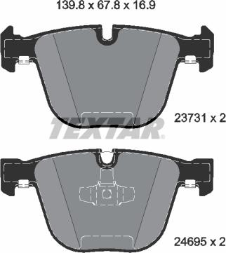 Textar 2373104 - Kit de plaquettes de frein, frein à disque cwaw.fr