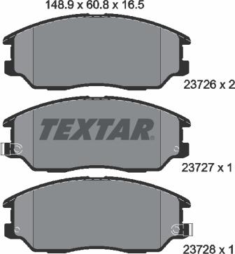 Textar 2372601 - Kit de plaquettes de frein, frein à disque cwaw.fr