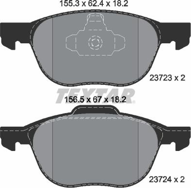 Textar 2372301 - Kit de plaquettes de frein, frein à disque cwaw.fr