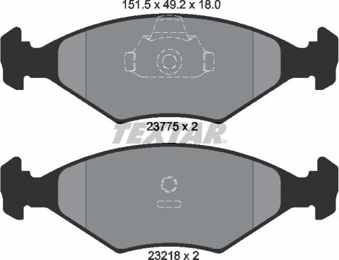 Textar 2377501 - Kit de plaquettes de frein, frein à disque cwaw.fr