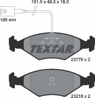 Textar 2377601 - Kit de plaquettes de frein, frein à disque cwaw.fr