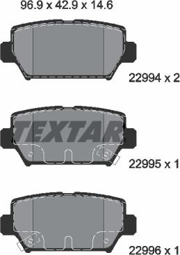 Textar 2299401 - Kit de plaquettes de frein, frein à disque cwaw.fr