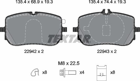 Textar 2294201 - Kit de plaquettes de frein, frein à disque cwaw.fr