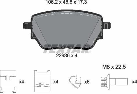 Textar 2298601 - Kit de plaquettes de frein, frein à disque cwaw.fr