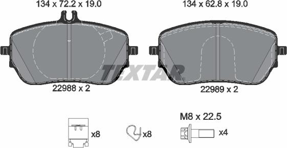 Textar 2298801 - Kit de plaquettes de frein, frein à disque cwaw.fr