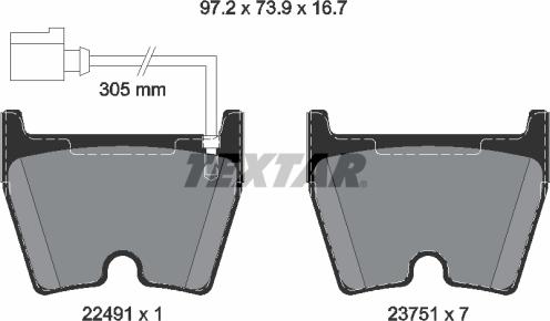 Textar 2249101 - Kit de plaquettes de frein, frein à disque cwaw.fr