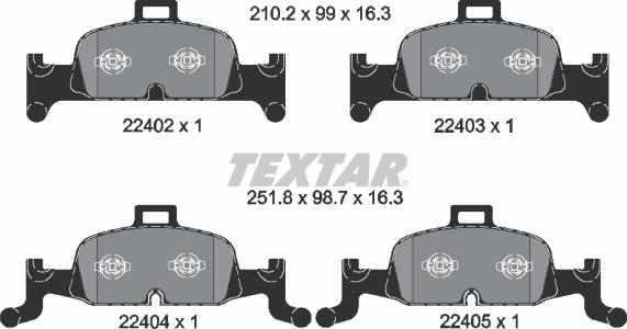 Textar 2240201 - Kit de plaquettes de frein, frein à disque cwaw.fr