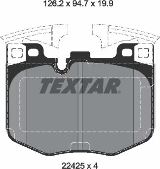 Textar 2242501 - Kit de plaquettes de frein, frein à disque cwaw.fr