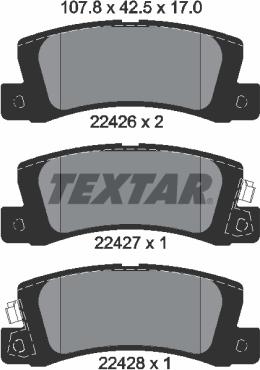 Textar 2242601 - Kit de plaquettes de frein, frein à disque cwaw.fr