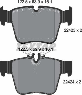 Textar 2242301 - Kit de plaquettes de frein, frein à disque cwaw.fr