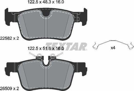 Textar 2258201 - Kit de plaquettes de frein, frein à disque cwaw.fr