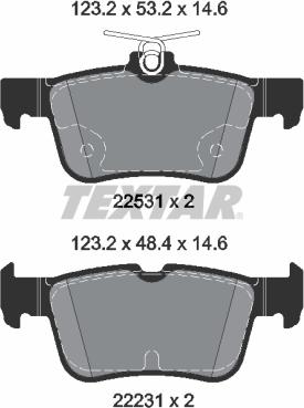 Textar 2253105 - Kit de plaquettes de frein, frein à disque cwaw.fr