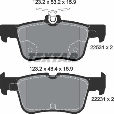 Textar 2253101 - Kit de plaquettes de frein, frein à disque cwaw.fr