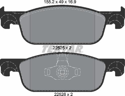 Textar 2252501 - Kit de plaquettes de frein, frein à disque cwaw.fr