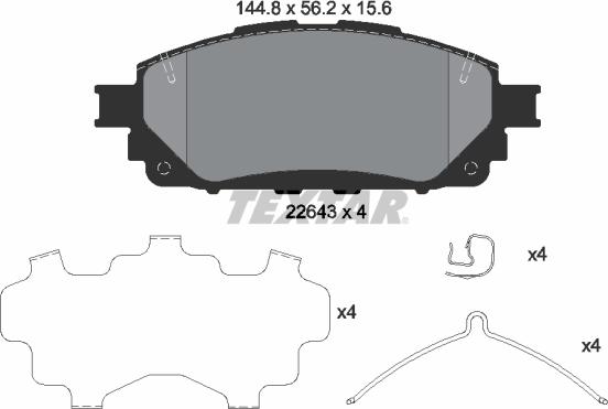 Textar 2264301 - Kit de plaquettes de frein, frein à disque cwaw.fr