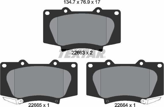 Textar 2266301 - Kit de plaquettes de frein, frein à disque cwaw.fr