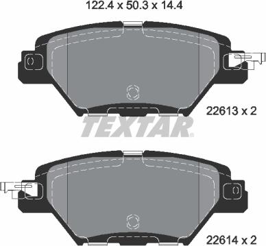 Textar 2261301 - Kit de plaquettes de frein, frein à disque cwaw.fr