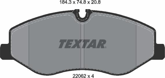 Textar 2206201 - Kit de plaquettes de frein, frein à disque cwaw.fr