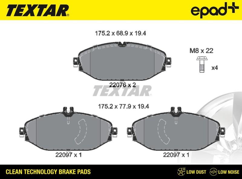 Textar 2207601CP - Kit de plaquettes de frein, frein à disque cwaw.fr