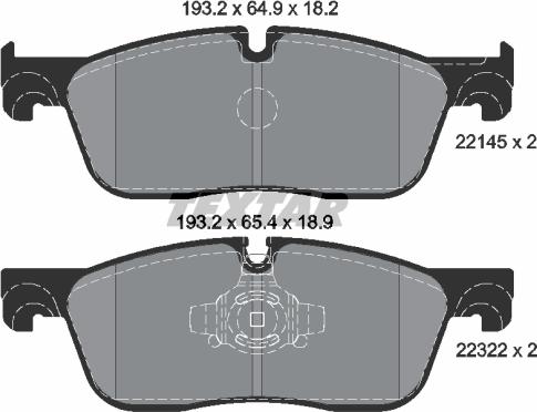 Textar 2214501 - Kit de plaquettes de frein, frein à disque cwaw.fr