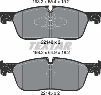 Textar 2214601 - Kit de plaquettes de frein, frein à disque cwaw.fr