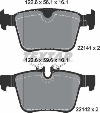 Textar 2214101 - Kit de plaquettes de frein, frein à disque cwaw.fr