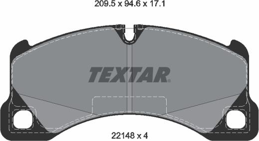 Textar 2214801 - Kit de plaquettes de frein, frein à disque cwaw.fr