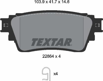 Textar 2286401 - Kit de plaquettes de frein, frein à disque cwaw.fr