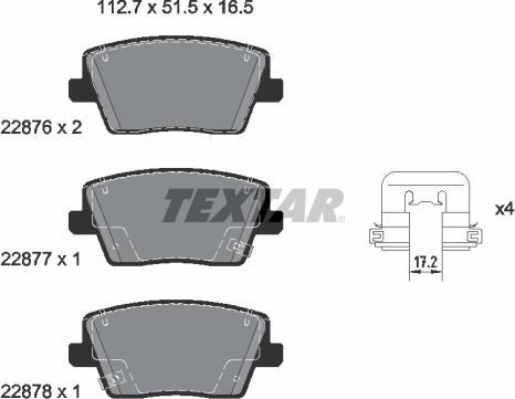 Textar 2287601 - Kit de plaquettes de frein, frein à disque cwaw.fr