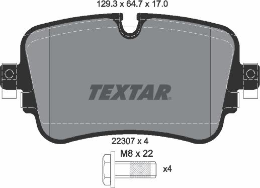 Textar 2230701 - Kit de plaquettes de frein, frein à disque cwaw.fr