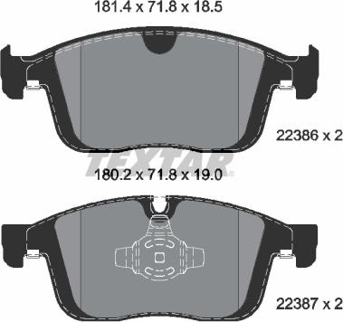 Textar 2238604 - Kit de plaquettes de frein, frein à disque cwaw.fr