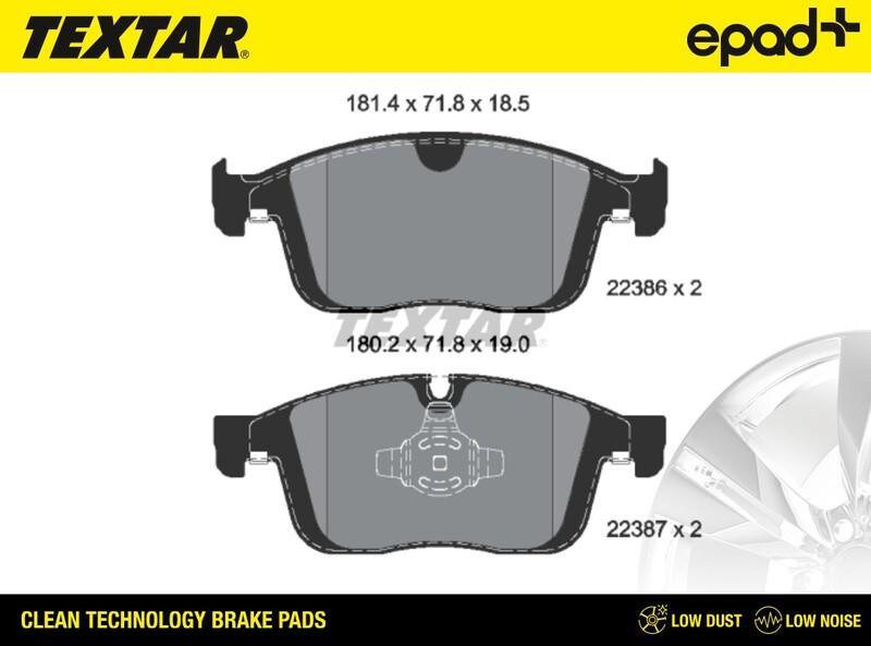 Textar 2238601CP - Kit de plaquettes de frein, frein à disque cwaw.fr