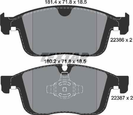 Textar 2238601 - Kit de plaquettes de frein, frein à disque cwaw.fr