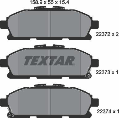 Textar 2237201 - Kit de plaquettes de frein, frein à disque cwaw.fr