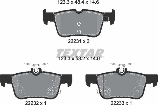 Textar 2223103 - Kit de plaquettes de frein, frein à disque cwaw.fr