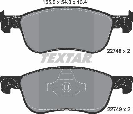 Textar 2274801 - Kit de plaquettes de frein, frein à disque cwaw.fr