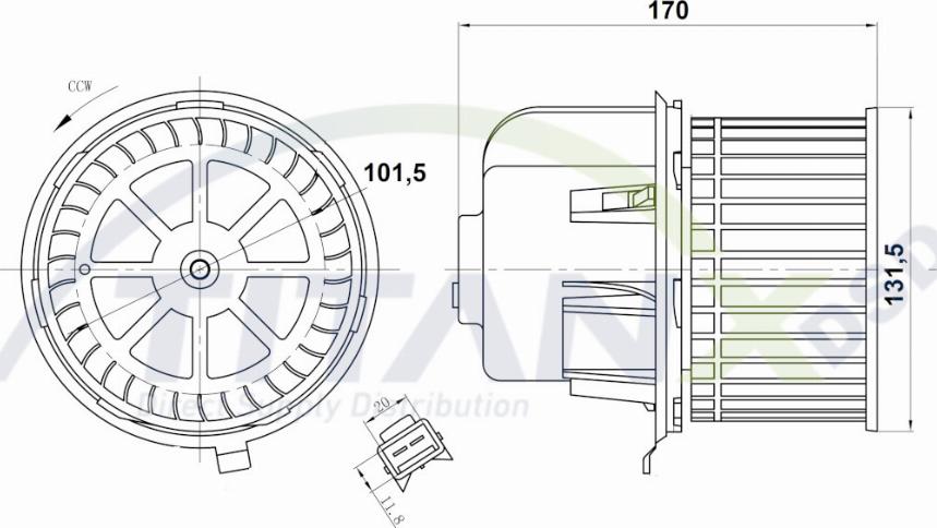 TITANX BL389001 - Pulseur d'air habitacle cwaw.fr