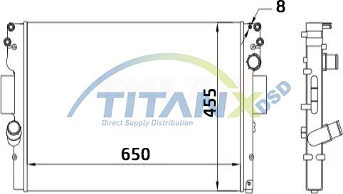 TITANX RD359007 - Radiateur, refroidissement du moteur cwaw.fr