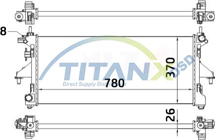 TITANX RD359015 - Radiateur, refroidissement du moteur cwaw.fr