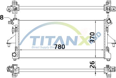 TITANX RD359017 - Radiateur, refroidissement du moteur cwaw.fr