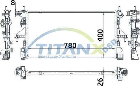 TITANX RD359029 - Radiateur, refroidissement du moteur cwaw.fr