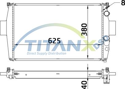 TITANX RD359022 - Radiateur, refroidissement du moteur cwaw.fr