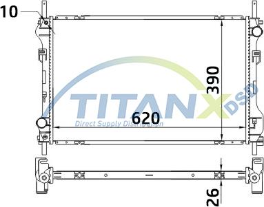 TITANX RD389014 - Radiateur, refroidissement du moteur cwaw.fr