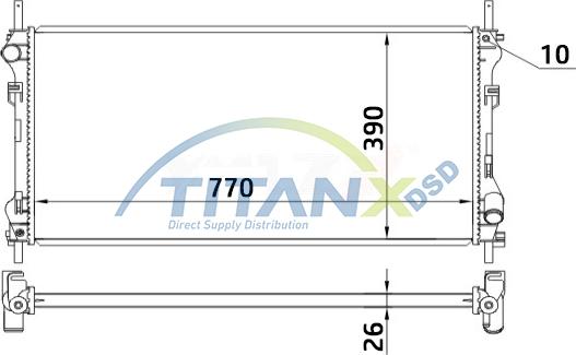 TITANX RD389013 - Radiateur, refroidissement du moteur cwaw.fr