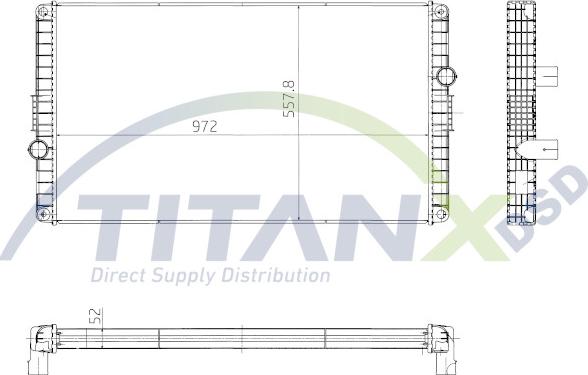 TITANX RX609009 - Radiateur, refroidissement du moteur cwaw.fr