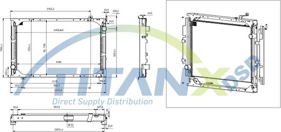 TITANX RX609006 - Radiateur, refroidissement du moteur cwaw.fr