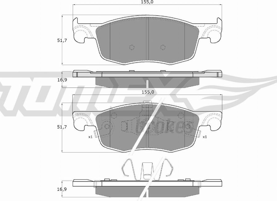 TOMEX brakes TX 60-50 - Kit de plaquettes de frein, frein à disque cwaw.fr